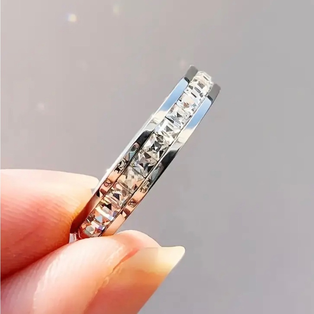 Simplicity Elegant Embellished With Zircon Personalized Ring
